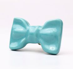 Turquoise Green Ceramic Bow Cabinet Knob