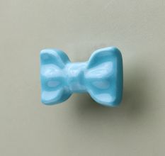 Turquoise Green Ceramic Bow Cabinet Knob