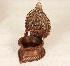 Handcrafted Vintage Brass Gajlakshmi Oil Lamp for Home Decor