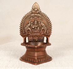 Handcrafted Vintage Brass Gajlakshmi Oil Lamp for Home Decor