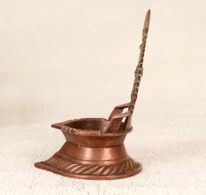 Handcrafted Vintage Brass Gajlakshmi Oil Lamp for Home Decor