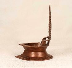 Traditional Finest Brass Gaja Lakshmi Oil Lamp for Temple