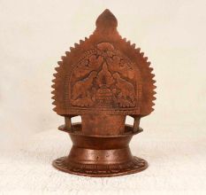 Traditional Finest Brass Gaja Lakshmi Oil Lamp for Temple