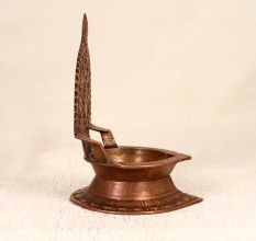 Traditional Finest Brass Gaja Lakshmi Oil Lamp for Temple