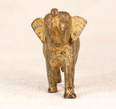 Handmade Engraved Brass Elephant Statue in Vintage Finish for Decor