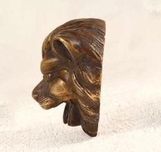 Vintage Finish Brass Lion Head Statue for Paper Weight