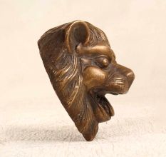 Vintage Finish Brass Lion Head Statue for Paper Weight