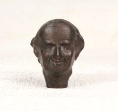 Dark Finish Brass Male Head Statue in European Art for Decor
