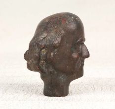 Dark Finish Brass Male Head Statue in European Art for Decor