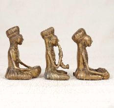 Handmade Finest Brass Musicians Statue for Decoration in Set of 3