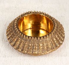 Handcrafted Engraved Brass Tribal Pot for Ashtray and Decoration