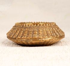 Handcrafted Engraved Brass Tribal Pot for Ashtray and Decoration