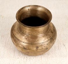 Indian Traditional Brass Pot from Gujarat for Home Decor