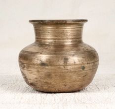 Indian Traditional Brass Pot from Gujarat for Home Decor