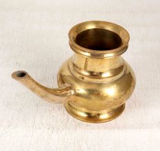 Shiny Golden Brass Water Pot with Spout for Home Decoration