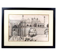Vintage Paper Sketch of British Soldiers at Red Fort for Hanging