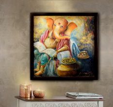 Lord Ganesha Canvas Painting for Prayer Room