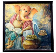Lord Ganesha Canvas Painting for Prayer Room