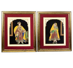 Vintage Canvas Paintiing of King and Queen for Decoration