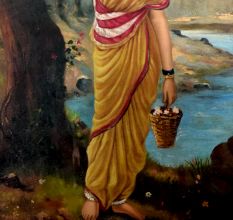 Hand Painted Lady Canvas Oil Painting for Hanging