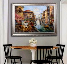 Vintage Canvas Oil Painting of Venice City for Hanging