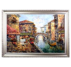 Vintage Canvas Oil Painting of Venice City for Hanging