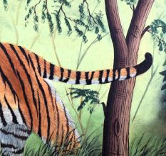 Hand Painted Tiger Hardboard Painting for Home Decoration