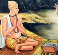 Lord Hanuman and Legendary Tulsidas Canvas Painting