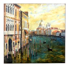 Beautiful Hand-Painted Canvas Oil Painting of Venice City