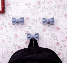 Grey Ceramic Bow Modern Wall Hook-Pack of 3