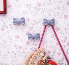 Grey Ceramic Bow Modern Wall Hook-Pack of 3