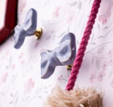 Grey Ceramic Bow Modern Wall Hook-Pack of 3