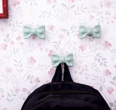 Light Green Ceramic Bow Modern Wall Hook-Pack of 3