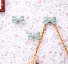 Light Green Ceramic Bow Modern Wall Hook-Pack of 3