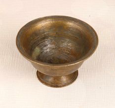 Indian Traditional Brass Kumkum Cup in Vintage Brown Finish