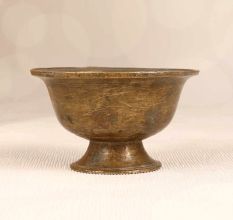 Indian Traditional Brass Kumkum Cup in Vintage Brown Finish