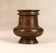 Beautiful Brown Finish Brass Holy Water Pot for Prayer Room