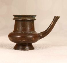 Beautiful Brown Finish Brass Holy Water Pot for Prayer Room