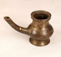 Handmade Traditional Brass Holy Water Pot with Spout for Prayer Room