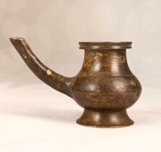 Handmade Traditional Brass Holy Water Pot with Spout for Prayer Room