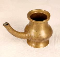 Vintage Handcrafted Holy Water Pot with Spout Made of Brass