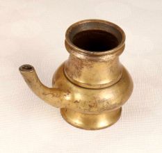 South Indian Handmade Brass Water Pot with Spout for Temple