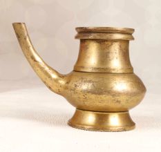 South Indian Handmade Brass Water Pot with Spout for Temple