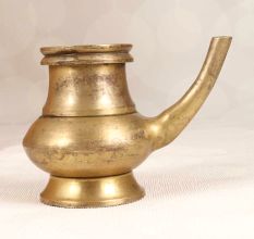 South Indian Handmade Brass Water Pot with Spout for Temple