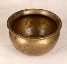 Indian Traditional Brass Cooking Pot in Brown Finish for Decor