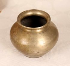 Handmade Finest Brass Holy Water Pot from Bihar for Decor