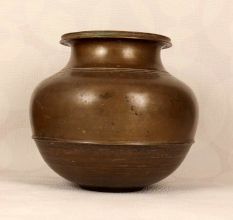 Vintage Brass Cooking Pot from South India for Flower Decoration