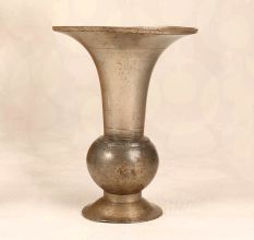 Grey Finish Vintage Brass Flower Pot from Hyderabad for Decor