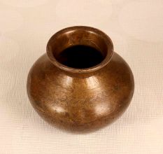 Brown Finish Engraved Holy Water Pot Made of Finest Brass