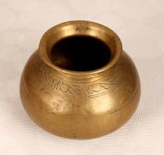 Handcrafted Beautiful Engraved Holy Water Pot Made of Brass